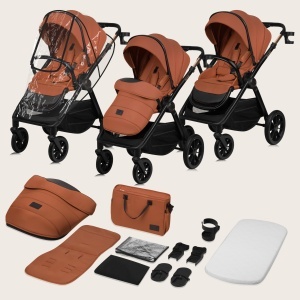 Carucior multifunctional Lionelo Layla 2 in 1 0-48 luni roti PU pivotante suspensie completa - Img 9