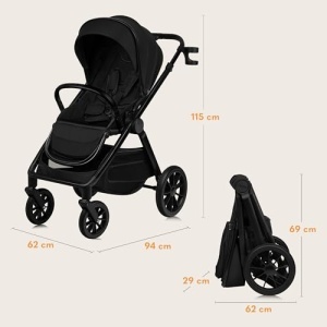 Carucior multifunctional Lionelo Layla 2 in 1 0-48 luni roti PU pivotante suspensie completa - Img 11