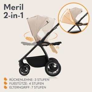 Carucior multifunctional Lionelo Meril 2-in-1 22 kg roti 360deg protectie UPF 50 - Img 3