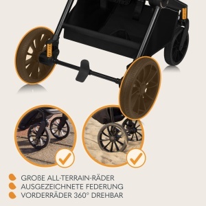 Carucior multifunctional Lionelo Mika Plus 3-in-1 0-48 luni 22 kg amortizare roti 360deg XXL-verdeac UPF 50 - Img 5
