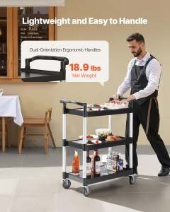 Carucior multifunctional VEVOR SYTCSS10, 136 kg capacitate, 3 etaje, roti 360 - Img 5