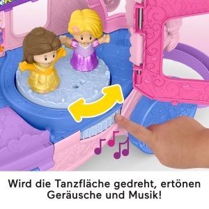 Carucior muzical pentru copii Fisher-Price Little People, cu figurine Disney Princess - Img 4