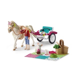 Carucior pentru cai Schleich Horse Club 42467, 38 piese, cu accesorii - Img 2