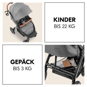 Carucior pentru copii Hauck Uptown, Melange Grey - cu pozitie de culcare, pana la 22 kg - Img 8