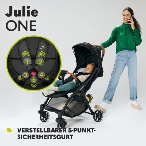 Carucior pentru copii Lionelo Julie One pana la 22 kg spatar si suport picioare reglabile pliere compacta accesorii incluse - Img 3