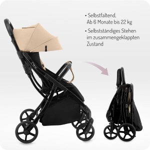 Carucior pentru copii MoMi PAOLA, 22 kg, sistem de pliere automata, 5 puncte de siguranta - Img 3