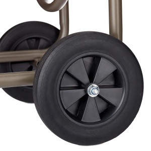 Carucior pentru furtun Relaxdays, capacitate 60m, 4 roti, metalic, culoare maro - Img 8