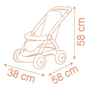 Carucior pentru papusi Smoby Baby Nurse, inaltime maner 58 cm, pentru papusi de pana la 42 cm - Img 3