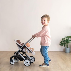 Carucior pentru papusi Smoby Zwillings - pentru 2 papusi de max. 42 cm, cu roti pivotante - Img 2