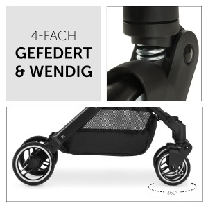 Carucior pliabil hauck Travel N Care, usoar, negru, 22 kg - Img 5