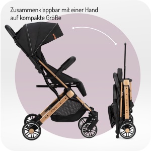 Carucior pliabil MoMi ESTELLE pentru copii, 15 kg, usor, cu functie de culcare - Img 2
