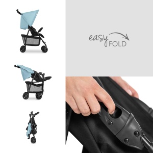 Carucior sport hauck Federleichter, 5.9 kg, pliabil rapid, Albastru Sport - Img 3