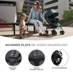 Carucior sport Kinderkraft TIK, 6.5kg, roti pivotante, gri - Img 6