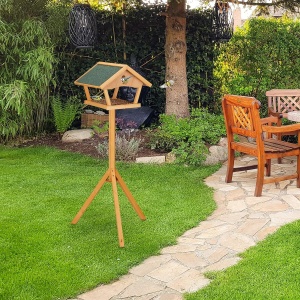 Casa pentru Pasari Relaxdays, mare, din lemn, cu suport, 137 x 66 x 59 cm - Img 2