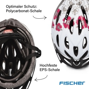 Casca de bicicleta Fischer Hawaii, SM, 54-59 cm, alba cu roz - Img 3