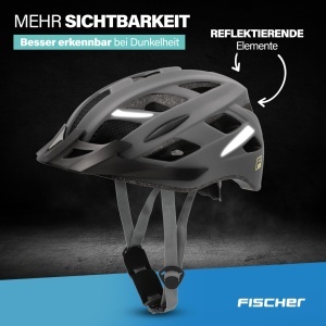 Casca de bicicleta FISCHER Urban Levin, SM, 52-59 cm, gri, cu sistem de iluminare - Img 4