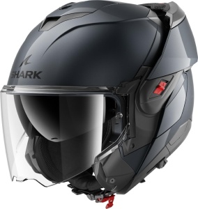 Casca moto SHARK OXO BLANK Gun Metal A05, XS, cu vizor panoramic