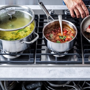 Caserola din inox KitchenAid MultiPly 24 cm, 4.9 L, cu capac din sticla - Img 4