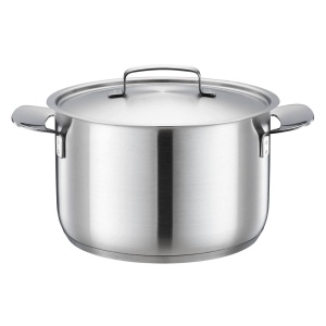 Caserola Fiskars 5 l, inox reciclabil, argintie, pentru toate plitele