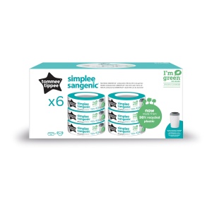 Casete de reumplere Tommee Tippee pentru galeti de scutece Simplee Sangenic, protectie antibacteriana, pachet de 6