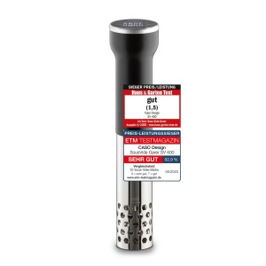 CASO 1310 SV400 Sous Vide Stick, pentru recipiente cu volum de pana la 20 l, 25-90 degC in trepte de 0,5 degC, IPX7, design cu economie de spatiu, otel inoxidabil, negru - Img 1