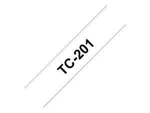 Casseta pentru etichete Brother TC-201, albaneagra, 12mm x 7.7m - Img 3