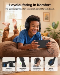 Casti audio Belkin Gaming Inspire pentru copii, cu microfon ajustabil, negru - Img 6