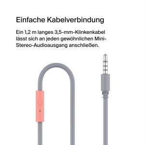 Casti audio Belkin Sound Form Mini pentru copii, roz, cu microfon, 3.5mm - Img 6