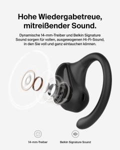 Casti audio Belkin SoundForm ClearFit, Bluetooth, waterproof, negru - Img 6