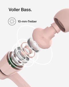 Casti audio Belkin SoundForm cu microfon, USB-C, impermeabile, roz - Img 6