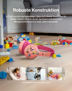 Casti audio Belkin SoundForm Mini pentru copii, roz, 30 ore autonomie - Img 5