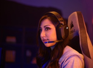 Casti audio Corsair HS80 RGB Wireless, Dolby Atmos, Negru - Img 2
