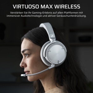 Casti audio Corsair Virtuoso MAX Wireless, 50mm, Bluetooth, Argintii - Img 2