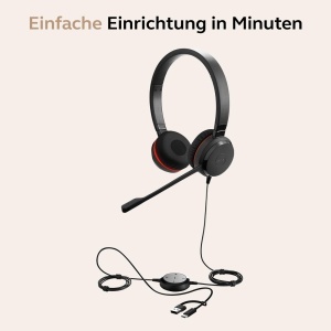 Casti audio Jabra Evolve 20 SE, cu USB-CA, cu microfon si anulare zgomot, negru - Img 6