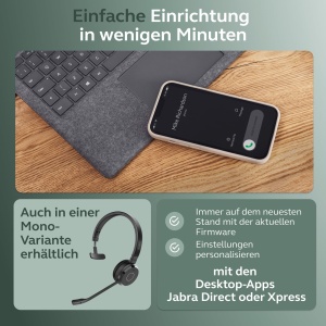 Casti audio Jabra Evolve 65 TE, wireless, cu microfon, negru, autonomie 16 ore - Img 8