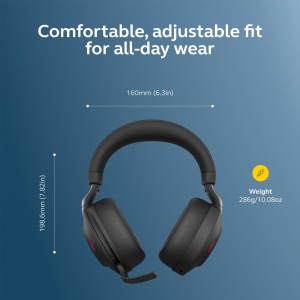 Casti audio Jabra Evolve2 85 Wireless cu ladestation, Noise Cancelling, Negru - Img 6