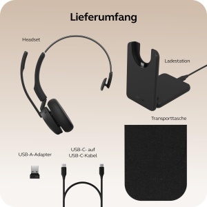Casti audio Jabra Evolve3 45 Mono Bluetooth cu microfon, USB-A, pentru birou - Img 10