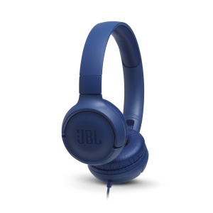 Casti audio JBL Tune500, cablu, sunet de bas pur, culoare albastra