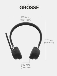 Casti audio Lenovo Wireless VoIP, Bluetooth 5.3, Negru, Certificat Microsoft Teams - Img 8