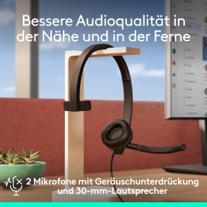Casti audio Logitech H570e cu microfon, USB, compatibile PC si Mac - Img 3