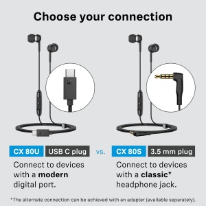 Casti audio Sennheiser CX 80U, USB-C, cu microfon, negru - Img 7