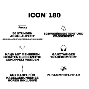Casti audio Skullcandy Icon 180, Bluetooth, 50 ore autonomie, rezistente la apa - Img 10