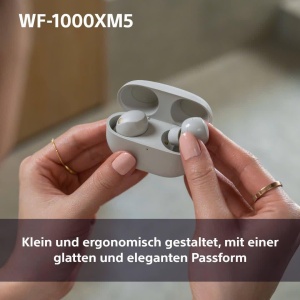 Casti audio Sony WF-1000XM5, Noise Cancelling, Bluetooth, Argintii - Img 7