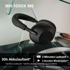 Casti audio Sony WH-1000XM6, Noise Cancelling, 30 ore autonomie, Midnight Blue - Img 8