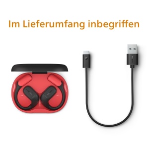 Casti audio sport Philips TAA6709, True Wireless, 28 ore autonomie, IP55, RosuNegru - Img 3