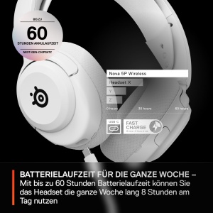 Casti audio SteelSeries Arctis Nova 5P Wireless, 60h autonomie, alb, multi-sistem - Img 6