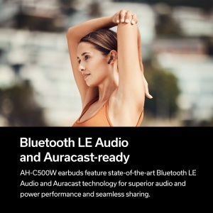 Casti audio wireless Denon AH-C500W, rezistente la apa, Bluetooth, albe - Img 6
