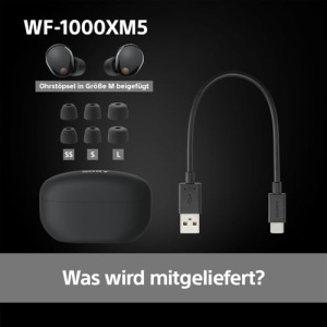 Casti audio wireless Sony WF-1000XM5, Noise Cancelling, Bluetooth, Negru - Img 10