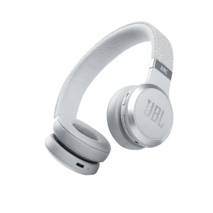 Casti Bluetooth On-Ear Wireless JBL Live 460 NC - Alb - Cu Anulare a Zgomotului si Asistent Vocal - Pentru pana la 50 de ore de placere a muzicii