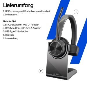 Casti Bluetooth Poly Voyager 4310 UC, Noise Cancelling, Compatibil Teams si Zoom - Img 7